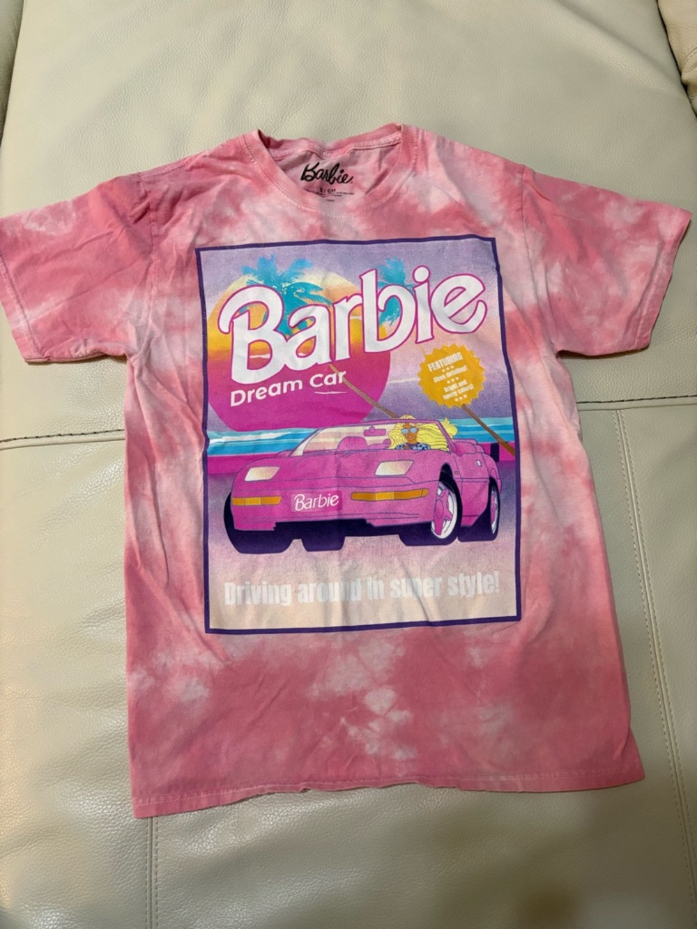 Barbie Pink Tie-Dye Dream Car Graphic Tee - Picture 3 of 6